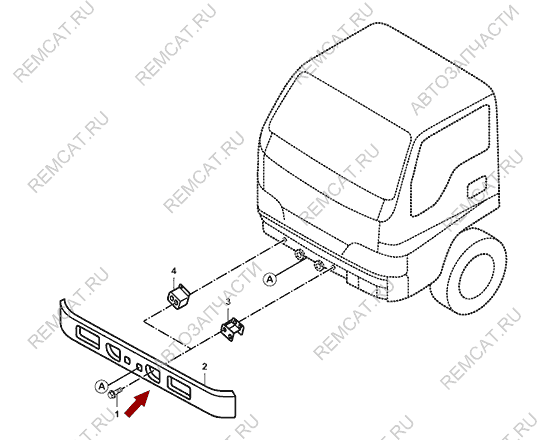На схеме изображен бампер передний JMC 1051 Евро 3 - белый, 280310031