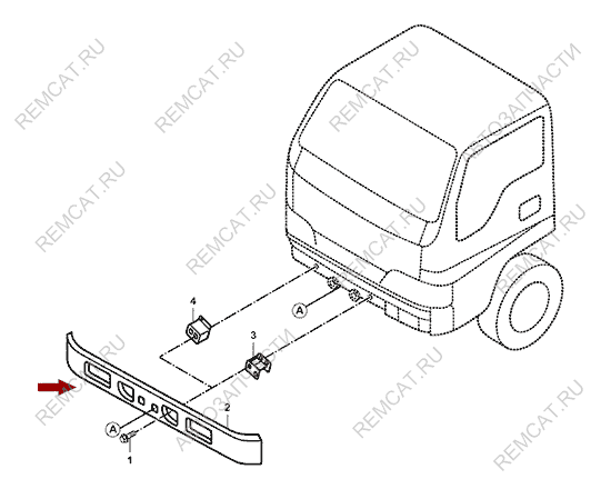 На схеме изображен бампер передний JMC 1052 - белый, 280310031