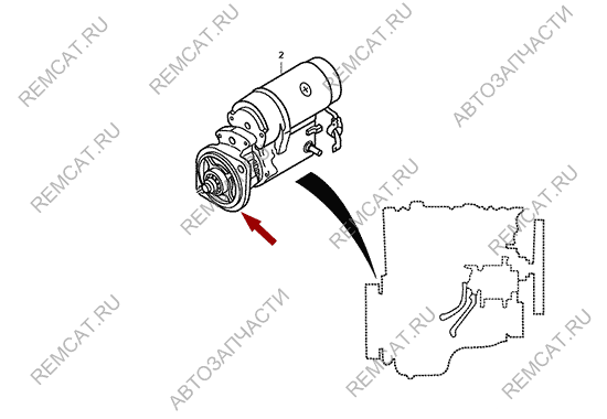 На схеме изображен бендикс стартера JMC 1032 (короткий), 3708100AB