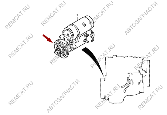 На схеме изображен бендикс стартера JMC 1043 (короткий), 3708100AB