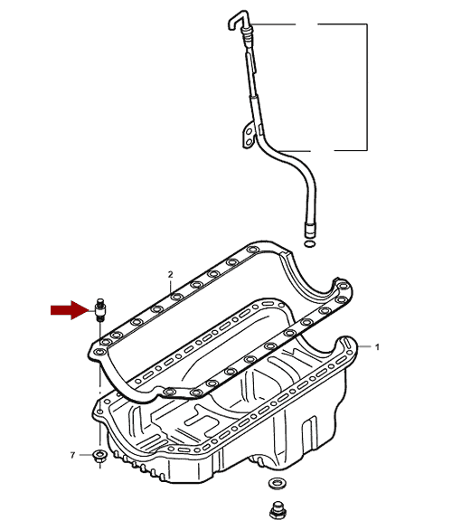 На схеме изображен болт поддона картера двигателя JMC 1032, 1009902BB