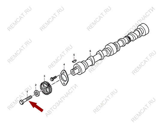 На схеме изображен болт шестерни распредвала JMC 1032, 1006015BB