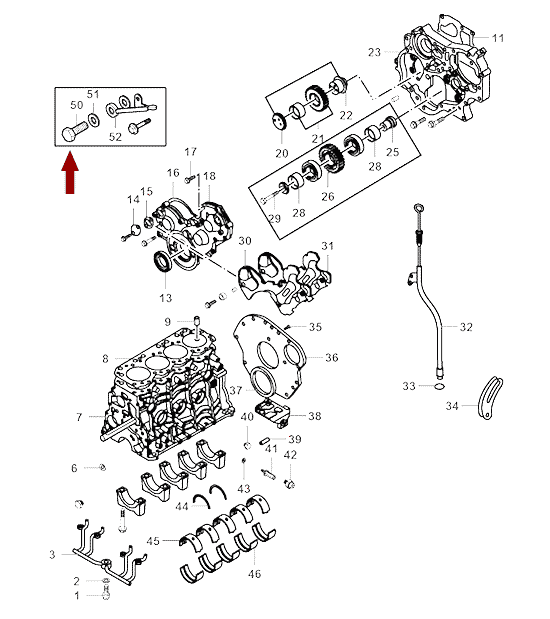 На схеме изображен болт трубки подачи масла на шестерни JMC 1043, 1002801BB