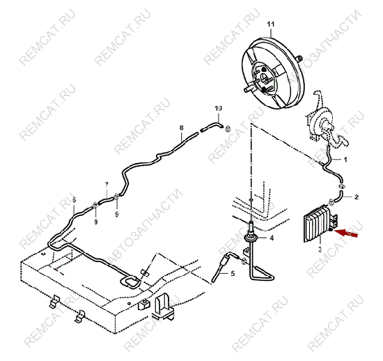 На схеме изображен датчик вакуумного резервуара JMC 1043, 351020008