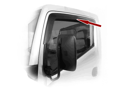 На схеме изображены ветровики (дефлекторы) боковых окон Ниссан Кабстар (Nissan Cabstar) - комплект, 201003031DW