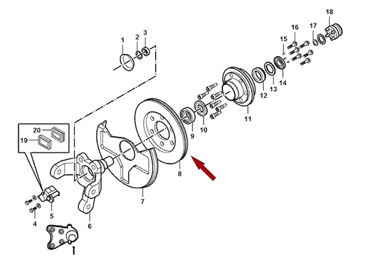 На схеме изображен диск тормозной JMC Baodian - передний, 350117205