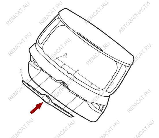 На схеме изображена эмблема крышки багажника Brilliance V5, 4566021