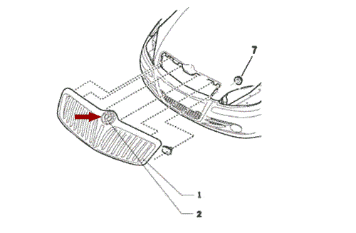 На схеме изображена эмблема решетки радиатора Brilliance M2, 3017088