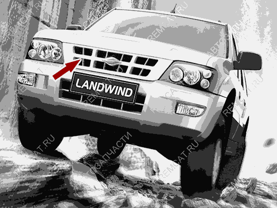 На схеме изображена эмблема решетки радиатора Landwind X6, 3904013FD