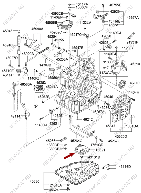 На схеме изображен фильтр коробки передач (автомат) Brilliance V5, 3501125