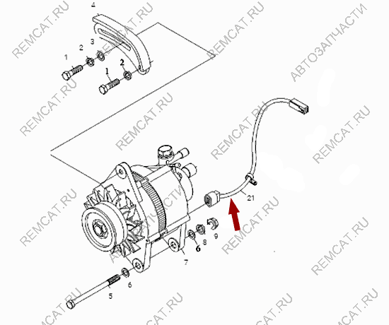 На схеме изображена фишка – разъем генератора JMC Baodian, 37011200BL