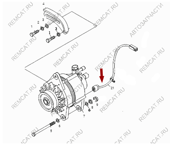 На схеме изображена фишка – разъем генератора Landwind X6, 37011200LL