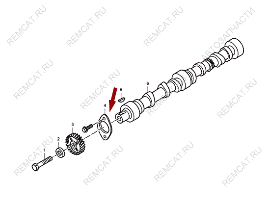 На схеме изображен фланец распредвала Landwind X6, 1006013LL