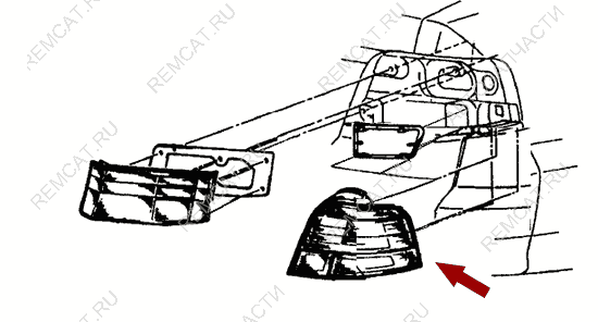 На схеме изображен фонарь на крыле Brilliance M1 - задний правый, 3006681