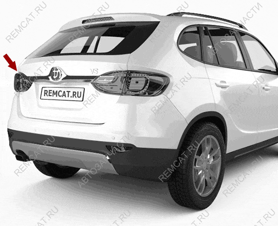 На схеме изображен фонарь на крыле Brilliance V5 – задний левый, 4577003