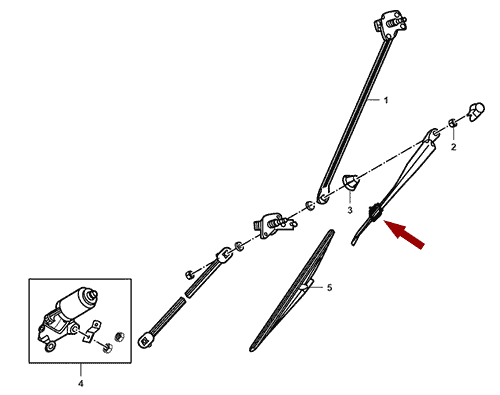 На схеме изображена форсунка (жиклёр) омывателя лобового стекла JMC 1032, 374120002KIT