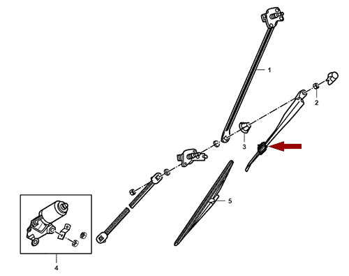 На схеме изображена форсунка (жиклёр) омывателя лобового стекла JMC 1052, 374120002KIT