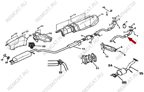 На схеме изображена гофра приемной трубы Brilliance V5, 4082091KIT