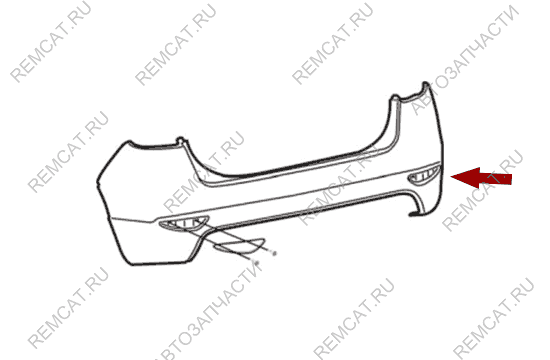 На схеме изображен катафот (отражатель) заднего бампера Brilliance V5 - правый, 4577007