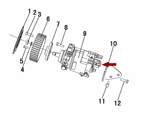 На схеме изображен клапан редукционный (дозировочный блок ТНВД) JMC 1051 Евро 3, 9109-903