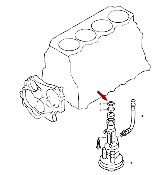 На схеме изображено кольцо уплотнительное масляного насоса JMC 1052 - верхнее, 1011111AD