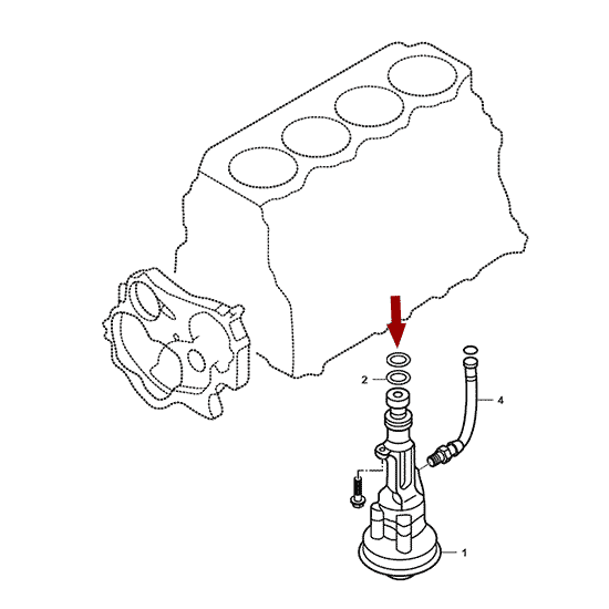 На схеме изображено кольцо уплотнительное масляного насоса JMC Baodian - нижнее, 1011109AB