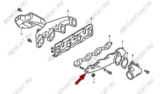 На схеме изображен коллектор впускной JMC 1032, 1008012BMB1