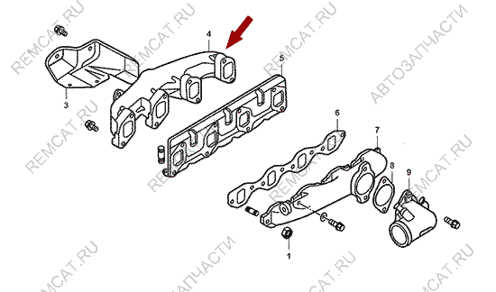 На схеме изображен коллектор впускной JMC 1052, 1008012SZ