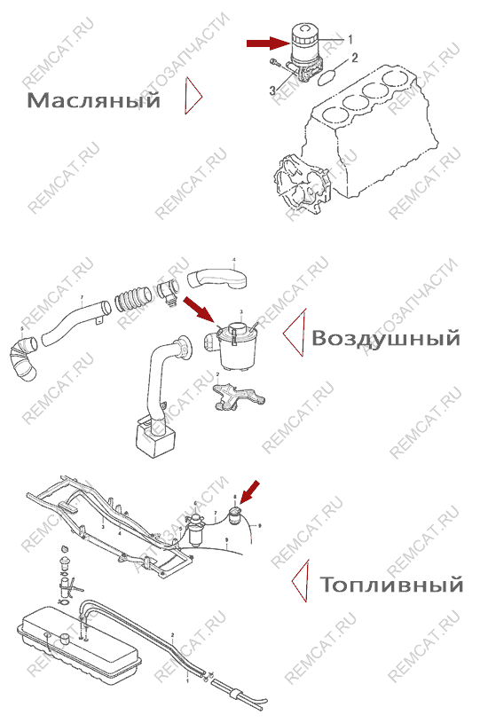 На схеме изображен комплект фильтров JMC Baodian, 1109230KIT