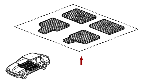 На схеме изображены коврики салона Brilliance M2, к-т, 4 шт, NLPO8705