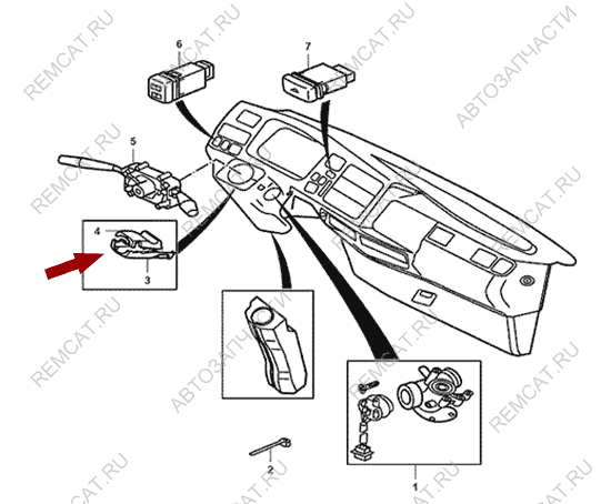 На схеме изображен кожух рулевой колонки JMC 1052, 377401103/377401203