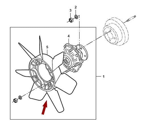 На схеме изображен вентилятор (крыльчатка) JMC Baodian, 1308100CA