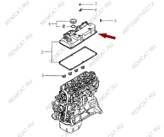 На схеме изображена крышка клапанная Brilliance M2, DAMD315662