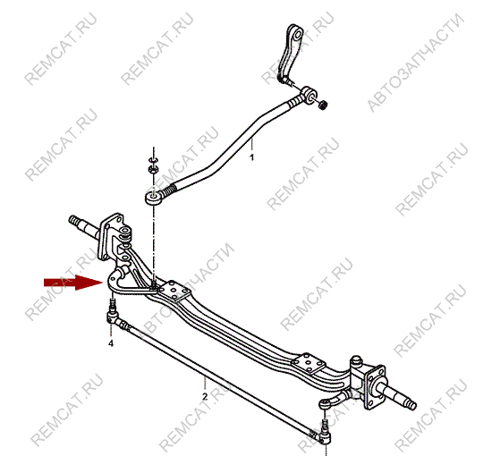 На схеме изображен маятник рулевой JMC 1032, 3003125A