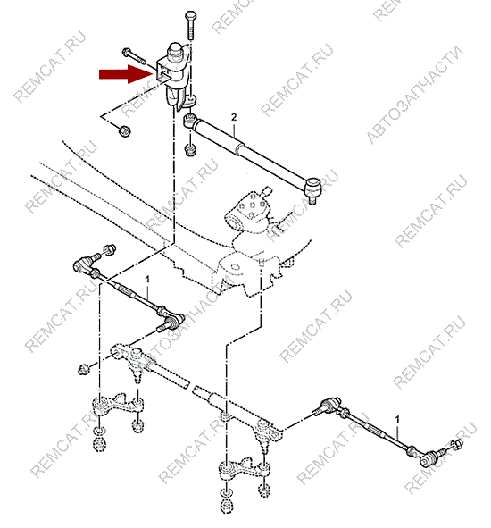 На схеме изображен маятник рулевой Landwind X6 (Лендвинд), 39710285L