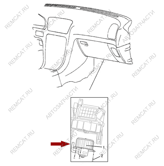 На схеме изображен мотор отопителя (печки) Brilliance V5, Y150010050