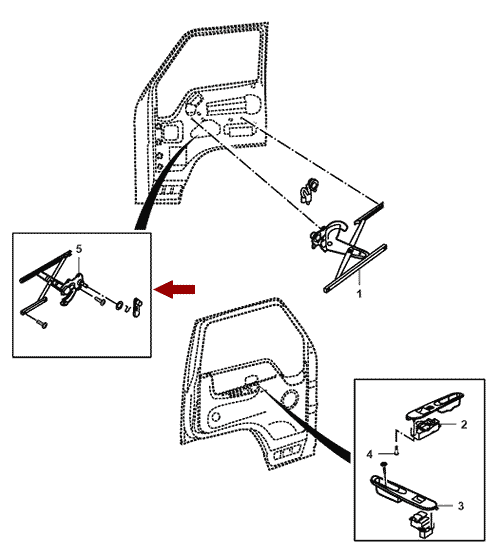 На схеме изображен  мотор стеклоподъемника JMC 1052 - правый, в сборе, 610420010