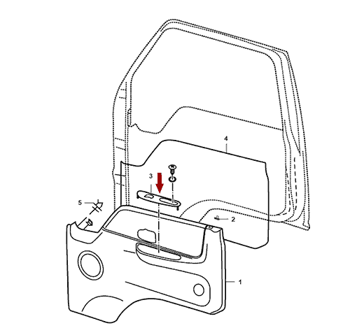 На схеме изображена накладка ручки двери JMC 1032 под кнопку - правая, 610204231