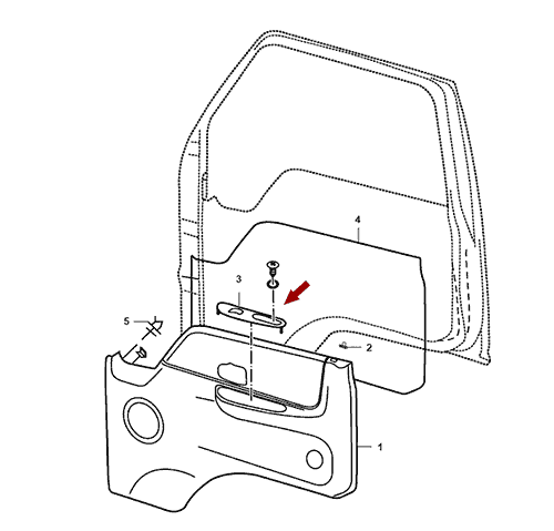 На схеме изображена накладка ручки двери JMC 1043 под кнопку - правая, 610204231