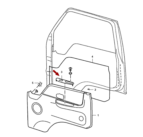 На схеме изображена накладка ручки двери JMC 1051 Евро 3 под кнопку - правая, 610204231