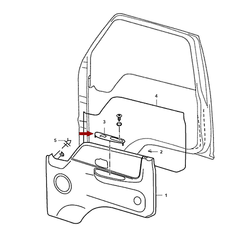 На схеме изображена накладка ручки двери JMC 1052 под кнопку - правая, 610204231