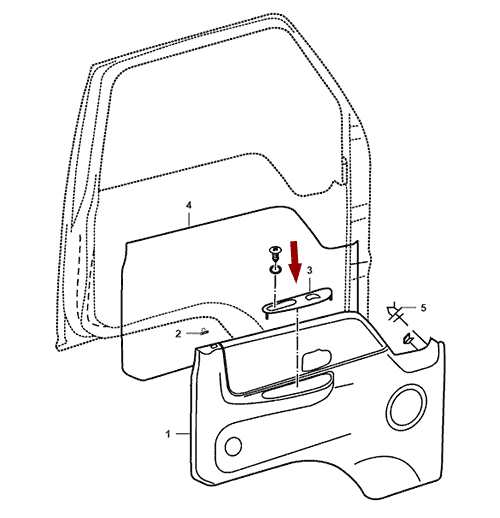На схеме изображена накладка ручки двери JMC 1043 под кнопки - левая, 610203231