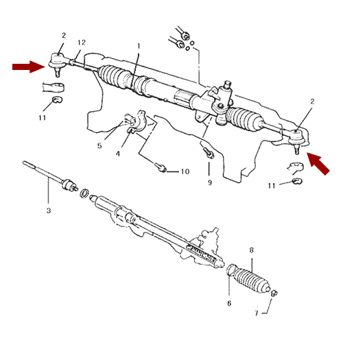 На схеме изображен наконечник рулевой Brilliance M1, M2, 341100131