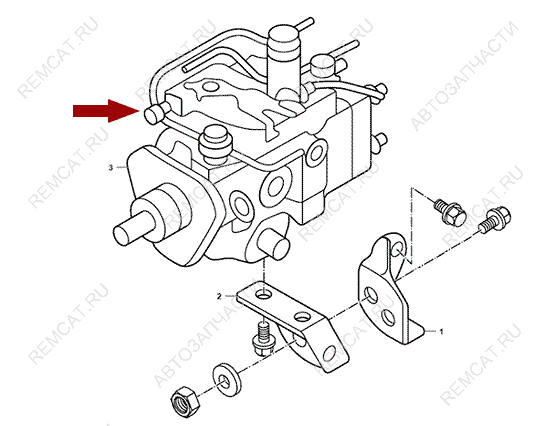 На схеме изображен топливный насос высокого давления (ТНВД) JMC Baodian, 1111300CV