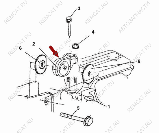 На схеме изображена опора двигателя Brilliance M2 – правая, 3084958A01