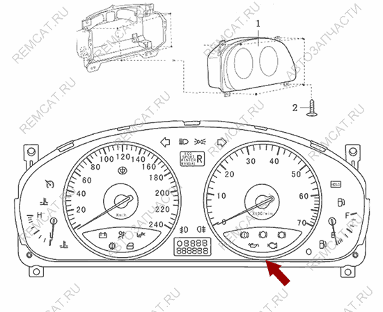 На схеме изображена панель приборов Brilliance M2, 3006065