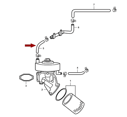 На схеме изображен патрубок маслоохладителя JMC 1032 - вход, 1012013DZB1