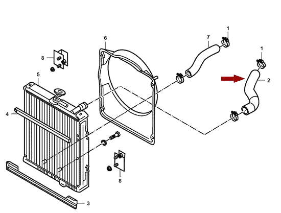 На схеме изображен патрубок радиатора JMC Baodian - верхний, 1303200DB