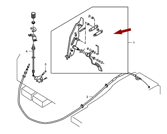 На схеме изображена педаль газа JMC 1043, в сборе, 110810002