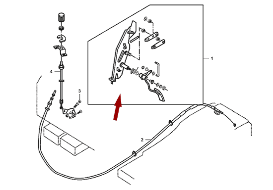 На схеме изображена педаль газа JMC 1052, в сборе, 110810002